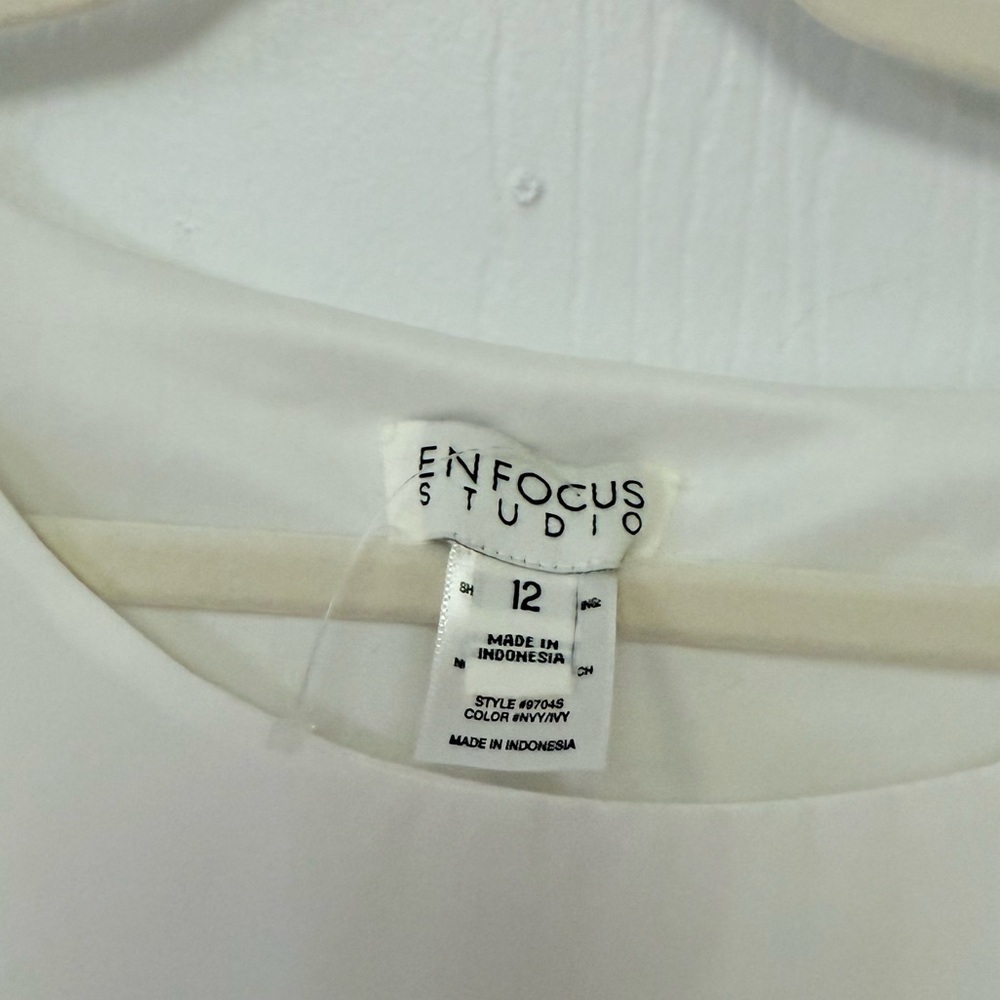 Enfocus Studio Navy Blue & White Dress NWT - Picture 3 of 5